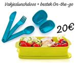 Tupperware vakjeslunchdoos + bestek On-the-go, Huis en Inrichting, Keuken | Tupperware, Nieuw, Ophalen of Verzenden