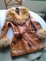 Fijn lederen jas Toscaanse bont aan de kraag m38, Ophalen of Verzenden, Zo goed als nieuw