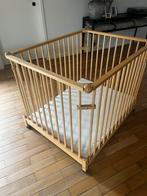 Babypark in natuurlijk hout, Kinderen en Baby's, Ophalen, Zo goed als nieuw, In hoogte verstelbaar