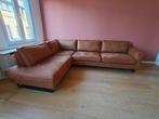 Hoekzetel cognac + behandel producten., Huis en Inrichting, Zetels | Complete zithoeken, Ophalen, Zo goed als nieuw