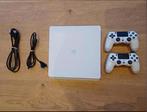 Ps4 slim wit met drie spellen en 2 controllers, Met 2 controllers, Ophalen of Verzenden, Zo goed als nieuw, Slim