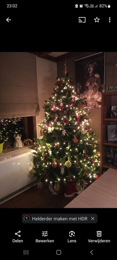 Kerstboom met kerstballen en lichtjes, Maison & Meubles, Accessoires pour la Maison | Plantes & Fleurs artificielles, Comme neuf