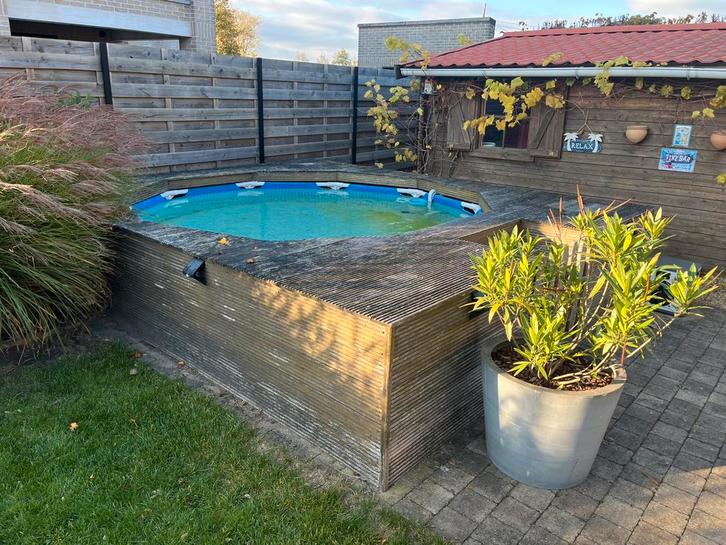 Zwembad met toebehoren, Tuin en Terras, Zwembaden, Gebruikt, Opzetzwembad, Minder dan 80 cm, 200 tot 400 cm, 300 cm of meer, Rond