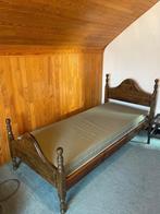 Eenpersoonsbed hout, Huis en Inrichting, Slaapkamer | Bedden, Ophalen, 90 cm, Eenpersoons, Bruin