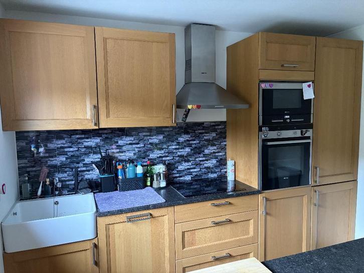 Cuisine bois massif, Maison & Meubles, Cuisine | Cuisines complètes, Utilisé, Cuisine à paroi simple, Brun, Bois, Avec îlot, Enlèvement