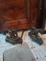 Importante paire de chenets bronze représentant des aigles, Enlèvement, Bronze