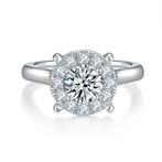 Nieuwe ring,1.50 karaat,diamanttest positief!, Nieuw, Met edelsteen, 17 tot 18, Dame