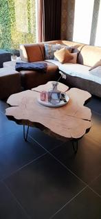 Boomschijf salontafel, Ophalen, 150 tot 200 cm, Zo goed als nieuw, 150 tot 200 cm