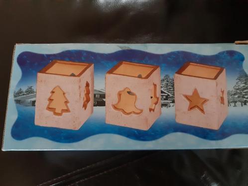 Kerst set van 3 theelichtjes houders. Nieuw!, Diversen, Kerst, Nieuw, Ophalen of Verzenden