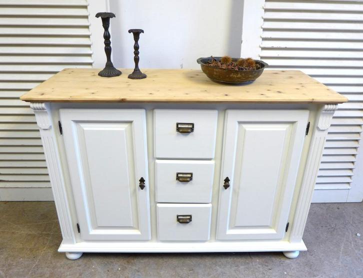 Prachtige witte landelijke commode, Kinderen en Baby's, Kinderkamer | Commodes en Kasten, Zo goed als nieuw, Commode, 90 tot 105 cm