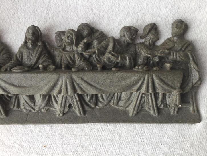 Prachtig bas reliëf in natuursteen afb laatste avondmaal, Antiek en Kunst, Antiek | Religieuze voorwerpen, Ophalen of Verzenden