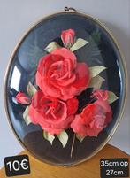 vintage bolle kader met bloemen, Antiek en Kunst, Ophalen of Verzenden