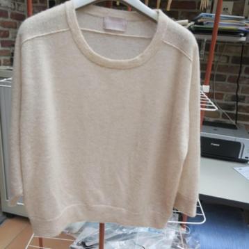 Fijn pulleke beige cashmere Hemisphere mt 38-40 (36) beschikbaar voor biedingen
