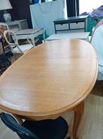 Uitschuifbare ovale tafel van goede kwaliteit en antiek, Ophalen, Zo goed als nieuw, Ovaal, Eikenhout