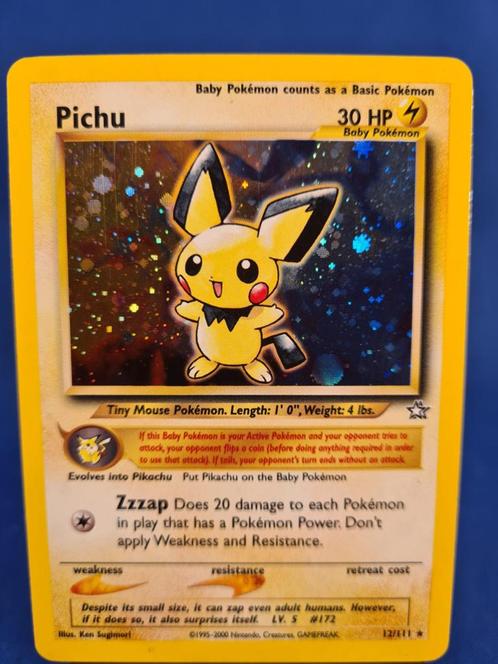 Pichu 12/111 - Neo Genesis, Hobby en Vrije tijd, Verzamelkaartspellen | Pokémon, Gebruikt, Verzenden