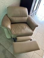 Lederen beige electrische relax  zetel, Ophalen, Gebruikt, Eenpersoons, Leer