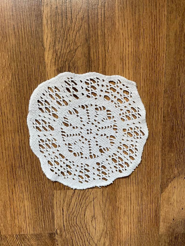 Napperon décoratif crochet vintage blanc - 21 cm, Antiquités & Art, Enlèvement