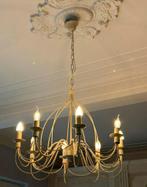 Lustre Flamant beige en fer forgé avec 8 ampoules, Enlèvement, Comme neuf