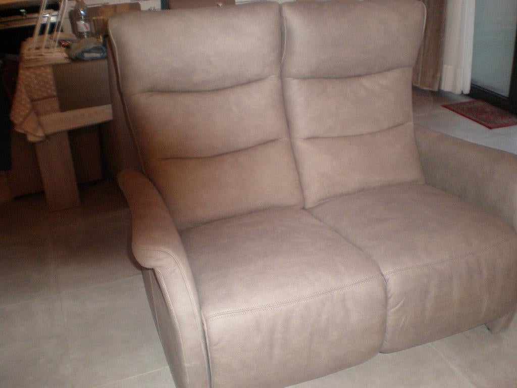 salon zetel tweezit maat 1.35cm, Ophalen, Tweepersoons, Leer, Zo goed als nieuw