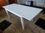 Uitschuifbare witte tafel 130/190x80 cm, Ophalen, Gebruikt, Vijf personen of meer, Vierkant