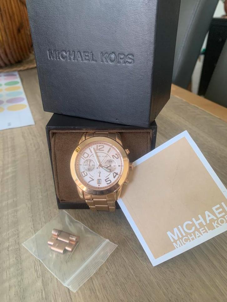Michael kors Mercer gold cronograph MK5726, Handtassen en Accessoires, Horloges | Dames, Zo goed als nieuw, Goud, Ophalen of Verzenden