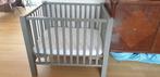 Donkergrijs geverfde houten babybox, Kinderen en Baby's, Babyparken, Ophalen, Gebruikt, Rechthoekig, In hoogte verstelbaar