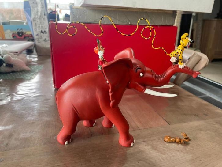 Spirou, Marsupilami sur éléphant avec Spip pixi franquin, Collections, Personnages de BD, Comme neuf, Statue ou Figurine, Gaston ou Spirou