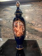 Grand vase italien Capodimonte bleu cobalt, Enlèvement ou Envoi