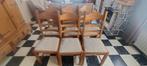 6 eiken stoelen, Tuin en Terras, Ophalen, Gebruikt, Hout