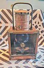 Een Bezonder mooie propere grote antiek olielamp in copper., Antiek en Kunst, Antiek | Verlichting, Ophalen of Verzenden