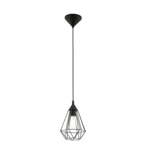 EGLO Tarbes Hanglamp - E27 - Ø 17,5 cm - Zwart, Huis en Inrichting, Lampen | Hanglampen, Gebruikt, Minder dan 50 cm, Metaal, Ophalen