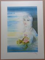 PIERRE BERTIN / SENSUELE VROUW / KLEURLITHO / 76x56cm / SIG, Enlèvement ou Envoi