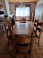 Tafel en stoelen in massief eik, Antiek en Kunst, Ophalen