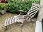 Chaise longue ajustable en bois de teck, Jardin & Terrasse, Chaises longues, Enlèvement, Utilisé