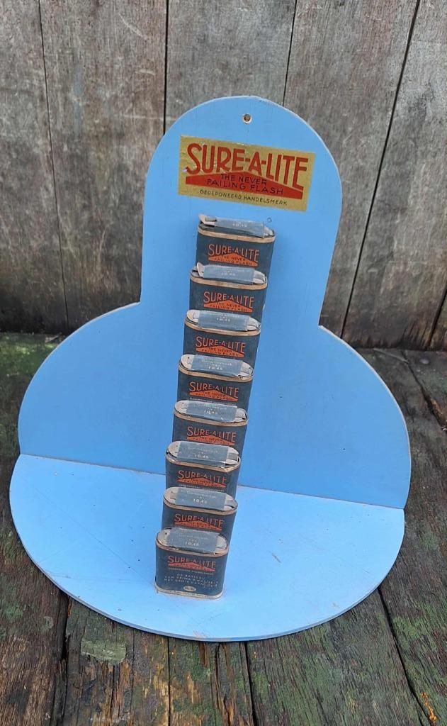 Zeldzame shopdisplay Sure-A-Lite batterijen., Verzamelen, Merken en Reclamevoorwerpen, Gebruikt, Overige typen, Ophalen of Verzenden