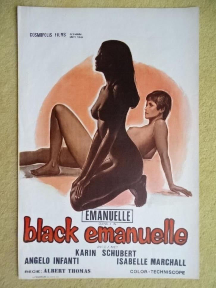 Originele poster voor de film „Black Emanuelle” - 1975, Verzamelen, Posters, Gebruikt, Film en Tv, A1 t/m A3, Rechthoekig Staand