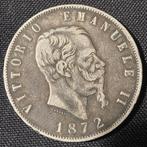 Italië - 5 Lire 1872 MBN - KM8,3 - 16, Italië, Zilver, Ophalen of Verzenden, Losse munt