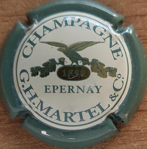 Champagnecapsule G.H. MARTEL olijfgroene rand nr.16a *ZELDZ*, Verzamelen, Wijnen, Zo goed als nieuw, Champagne, Frankrijk, Ophalen of Verzenden