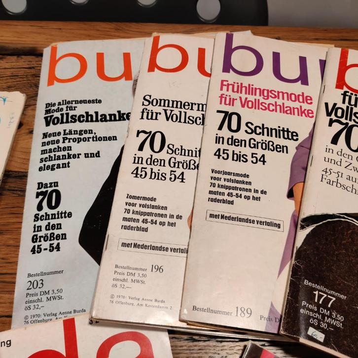 vintage tijdschriften Burda, Hobby en Vrije tijd, Kledingpatronen, Zo goed als nieuw, Overige typen, Vrouw, Burda, Ophalen