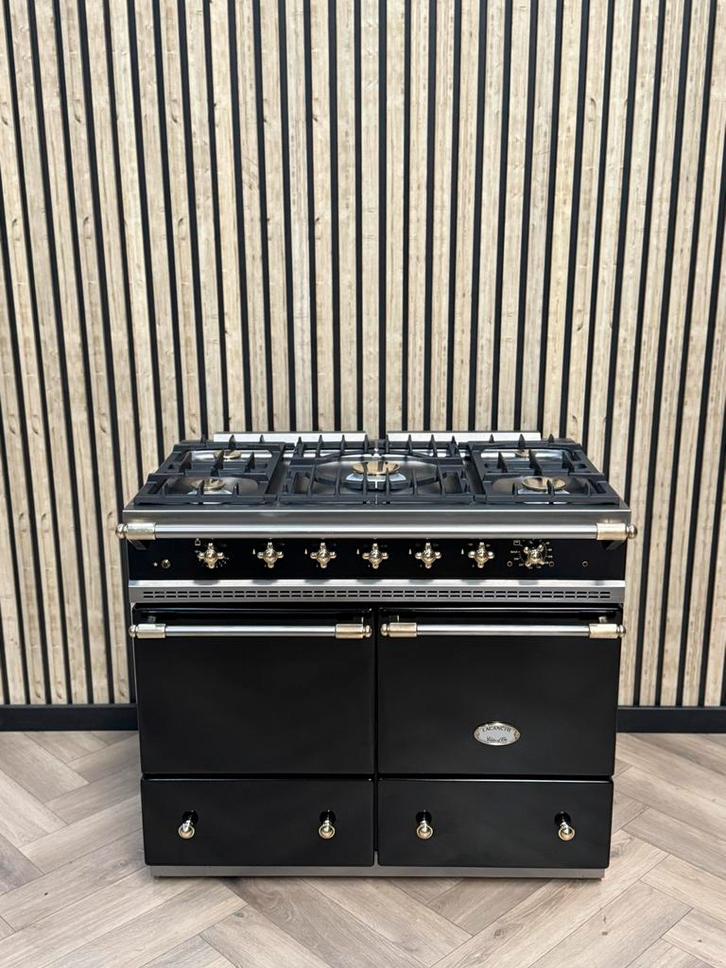 Luxe Lacanche 100cm Zwart Dubbele Oven Gas, Elektronische apparatuur, Fornuizen, Elektrisch, Grill, Ophalen of Verzenden