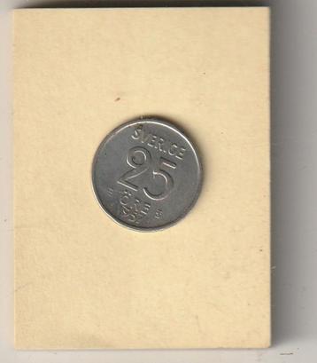 Munt van 25 Ore van het jaar 1957 van Zweede in het zilver , beschikbaar voor biedingen