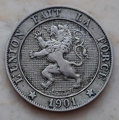 5 Cent 1901 Frans / Kleine leeuw !!! Zeer zeldzaam !!!, Timbres & Monnaies, Monnaies | Belgique, Monnaie en vrac, Autre, Enlèvement ou Envoi