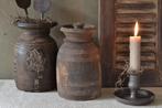 Oude houten Himachal pot Nepalese kruik, Overige materialen, Gebruikt, Overige kleuren, Ophalen of Verzenden