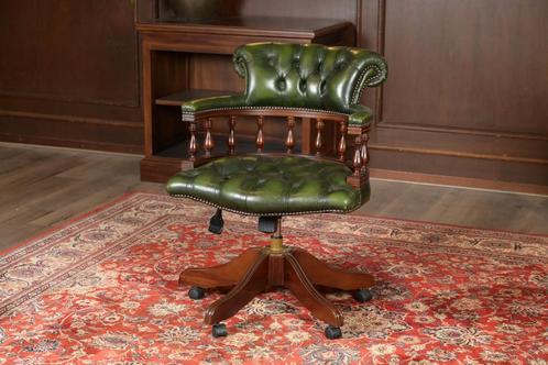 Chesterfield bureaustoel, Huis en Inrichting, Bureaustoelen, Zo goed als nieuw, Bureaustoel, Groen, Ergonomisch, Ophalen of Verzenden