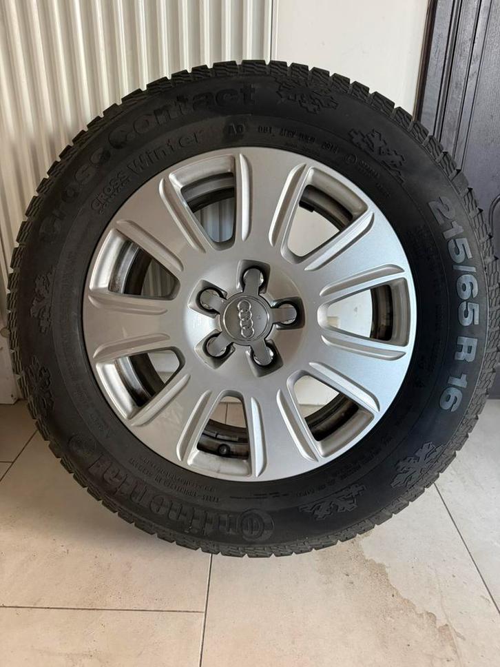 4 pneus hiver continental avec jante Audi 16 pouces, Autos : Pièces & Accessoires, Pneus & Jantes, Pneu(s), Pneus hiver, 16 pouces