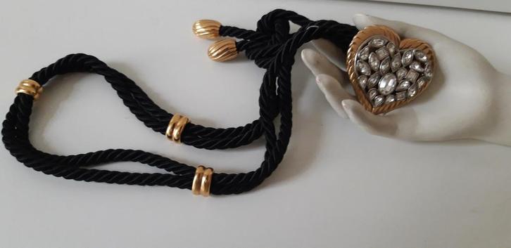 Yves Saint LAURENT, Hart Strass Koord Riem Luxe Vintage, Kleding | Dames, Riemen en Ceinturen, Zo goed als nieuw, Ophalen of Verzenden