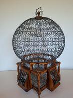 Grande cage à oiseaux française du milieu du siècle, Enlèvement ou Envoi, Comme neuf, Bois, Cage à oiseaux
