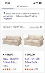 2 Ikea ektorp 3 zit en 2 zit hoesje moet vervangd, Comme neuf, Enlèvement ou Envoi