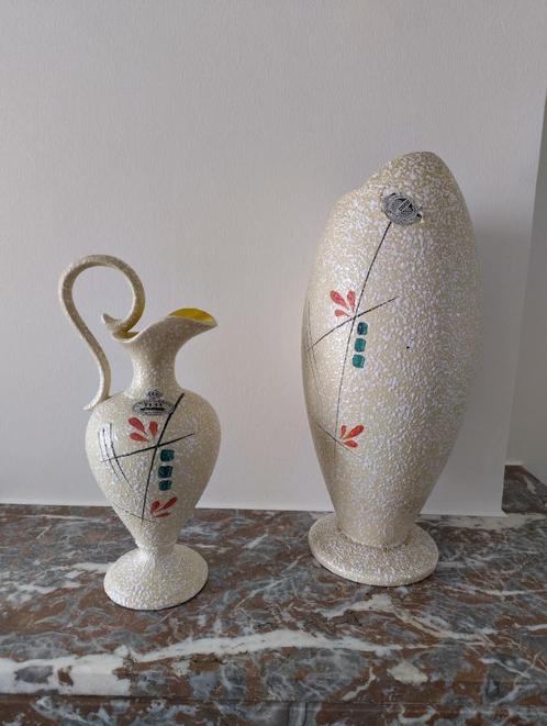 VINTAGE duo vazen, Maison & Meubles, Accessoires pour la Maison | Vases, Utilisé, Autres couleurs, Moins de 50 cm, Poterie ou Porcelaine