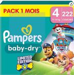 Pampers Baby-Dry Pat’Patrouille Taille 4 222 Couches 9-14kg, Autres types, Enlèvement ou Envoi, Neuf